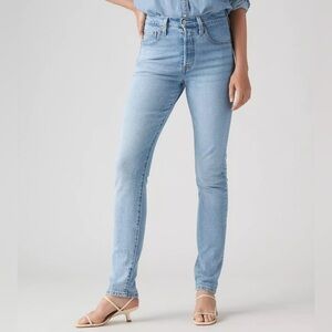 Women’s Levi's 501 Skinny Jeans Blue High Rise Denim Pants High Waisted Size 27